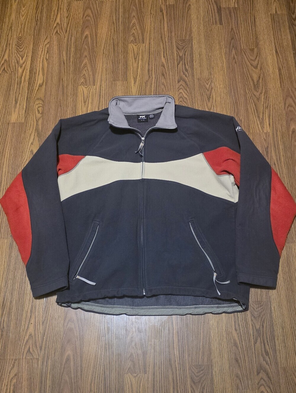 Vintage Helly Hansen Colorblock Fleece Track Jacket Men's XL Full Zip Mesh Lined